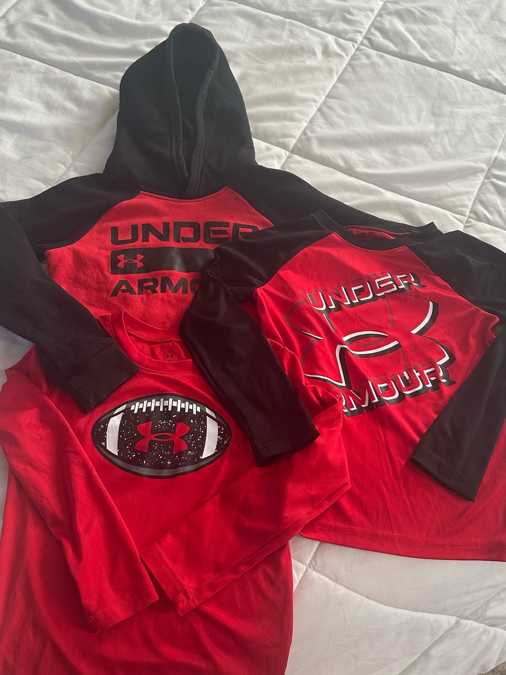 Under Armour Kids' Red & Black Logo Shirt/sweater bundle